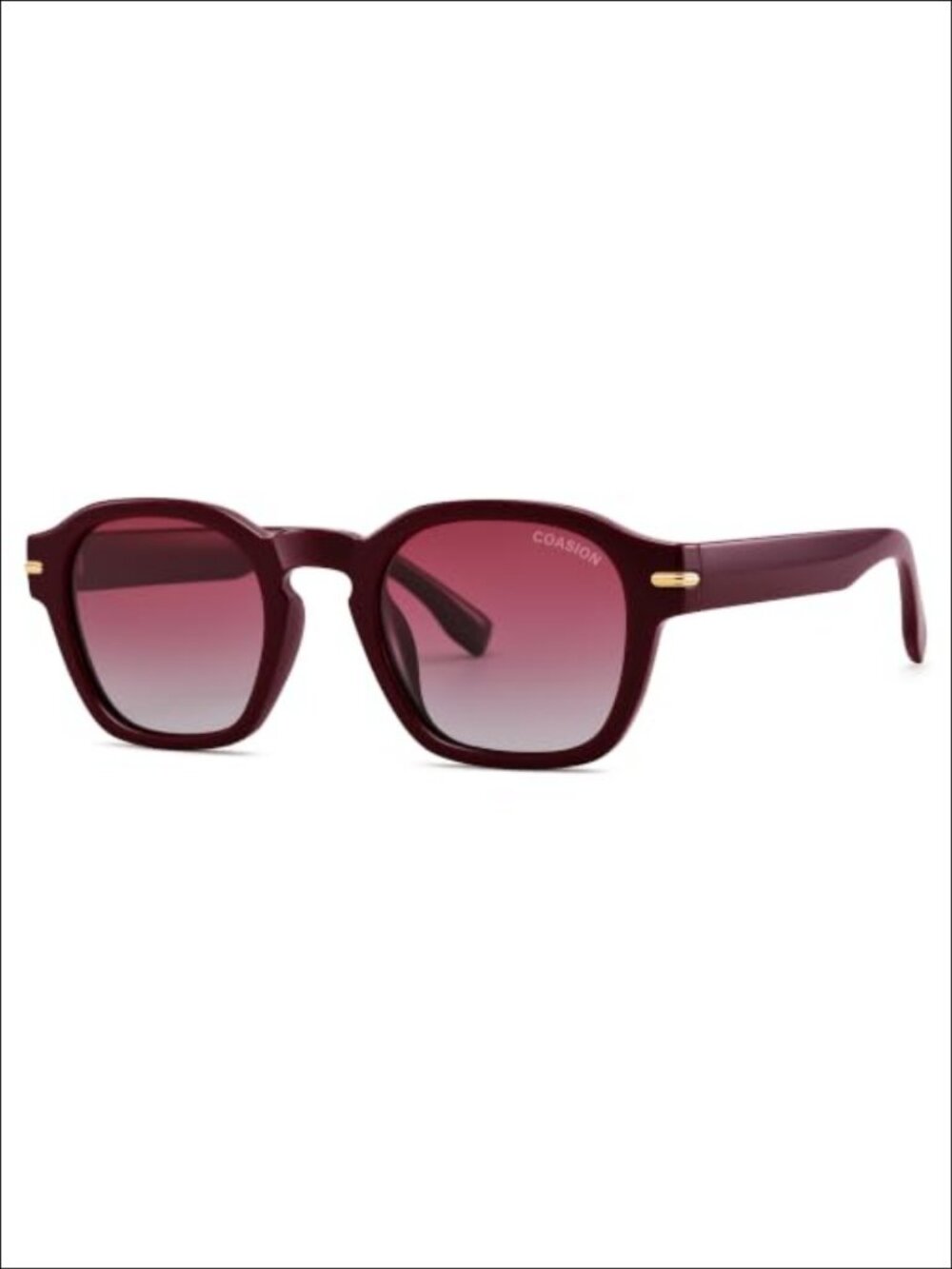 COASION Polarized Square Round Sunglasses Vintage Thick 1.1mm Lens
